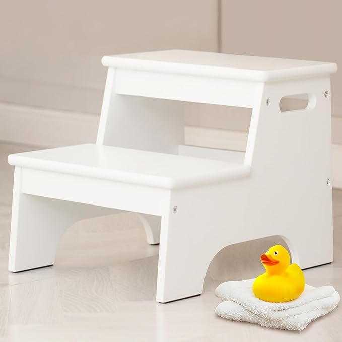 Wooden Toddler Step Stool for Bathroom